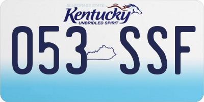 KY license plate 053SSF