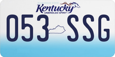 KY license plate 053SSG
