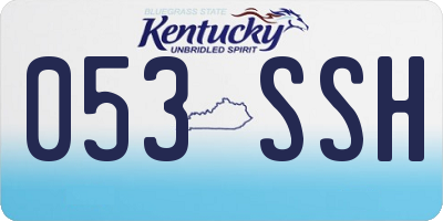 KY license plate 053SSH