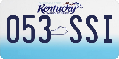 KY license plate 053SSI