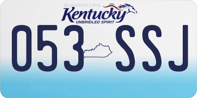 KY license plate 053SSJ