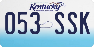 KY license plate 053SSK