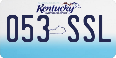 KY license plate 053SSL