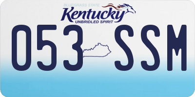KY license plate 053SSM