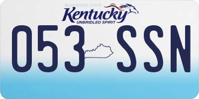 KY license plate 053SSN