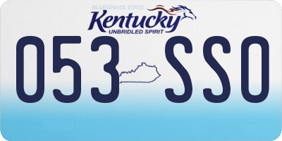 KY license plate 053SSO