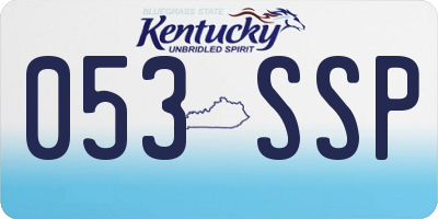 KY license plate 053SSP
