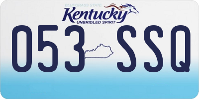 KY license plate 053SSQ