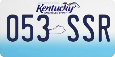 KY license plate 053SSR