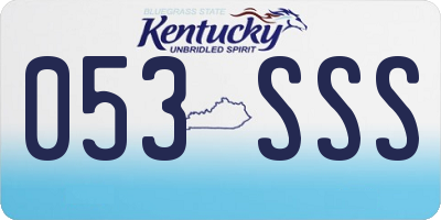 KY license plate 053SSS