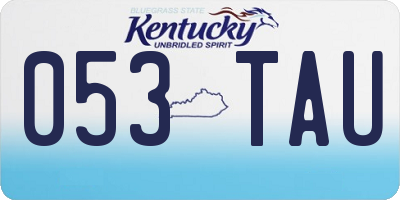 KY license plate 053TAU