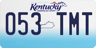 KY license plate 053TMT