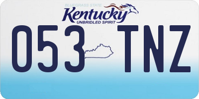KY license plate 053TNZ