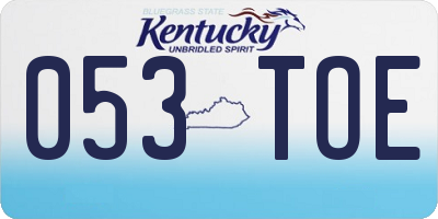 KY license plate 053TOE