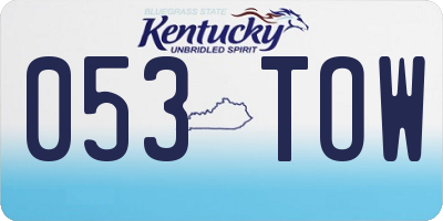 KY license plate 053TOW