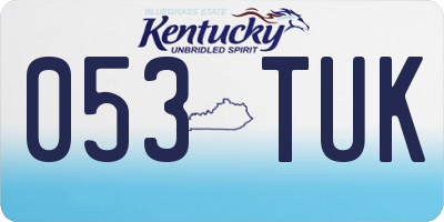 KY license plate 053TUK