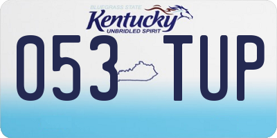 KY license plate 053TUP