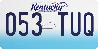 KY license plate 053TUQ