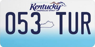KY license plate 053TUR