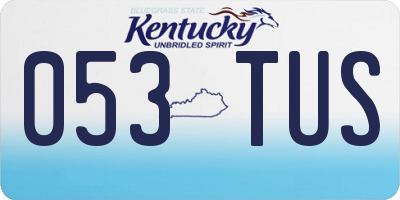 KY license plate 053TUS