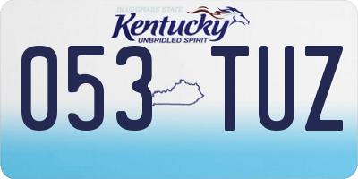 KY license plate 053TUZ