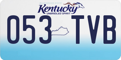 KY license plate 053TVB