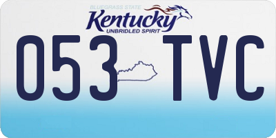 KY license plate 053TVC