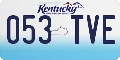 KY license plate 053TVE