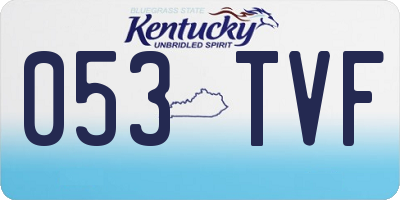 KY license plate 053TVF