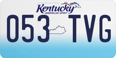 KY license plate 053TVG