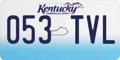 KY license plate 053TVL