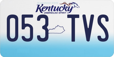 KY license plate 053TVS