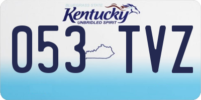 KY license plate 053TVZ
