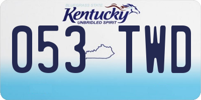 KY license plate 053TWD
