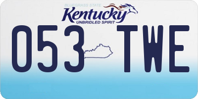 KY license plate 053TWE