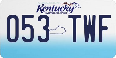 KY license plate 053TWF