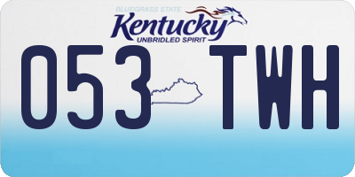 KY license plate 053TWH