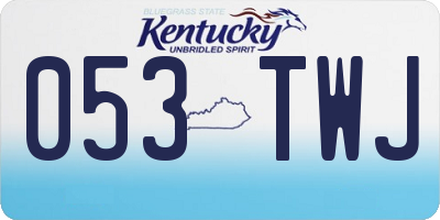 KY license plate 053TWJ