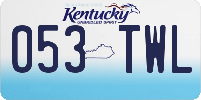KY license plate 053TWL