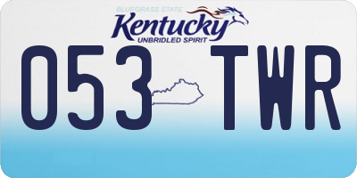 KY license plate 053TWR