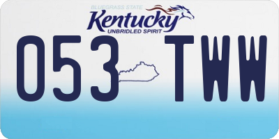 KY license plate 053TWW