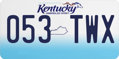 KY license plate 053TWX