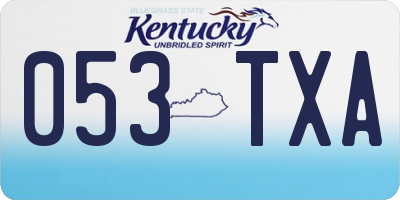 KY license plate 053TXA