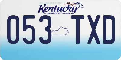 KY license plate 053TXD