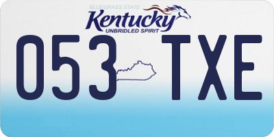 KY license plate 053TXE