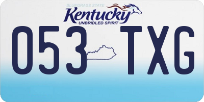 KY license plate 053TXG