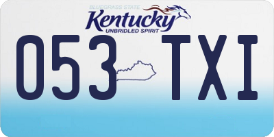 KY license plate 053TXI