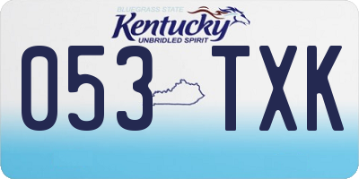 KY license plate 053TXK