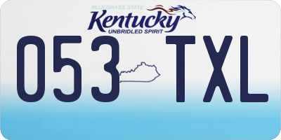 KY license plate 053TXL