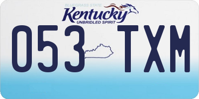 KY license plate 053TXM